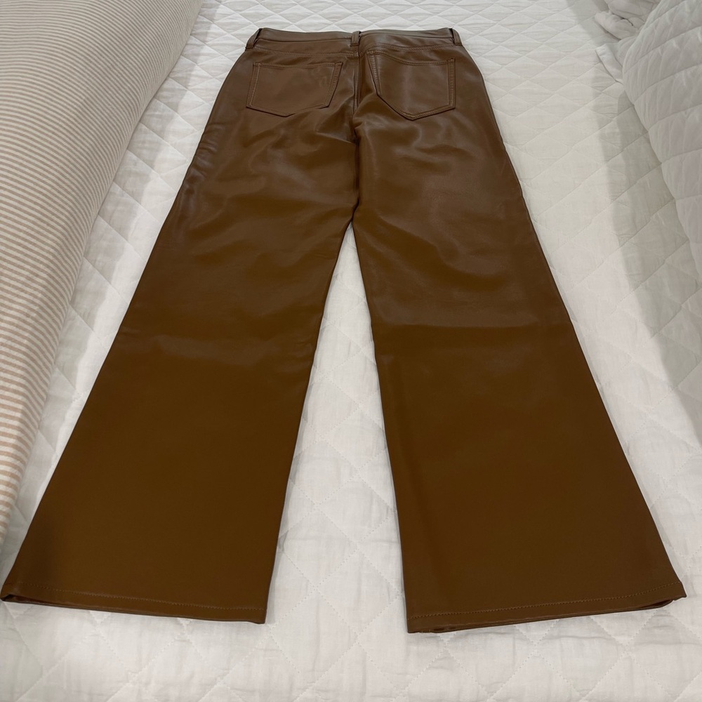Beautiful pant! Slim wide-leg pant in faux leather.